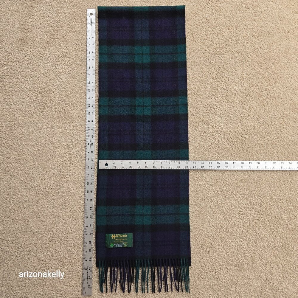 Vintage Wool John Hanley for L.L. Bean Scarf Blackwatch Plaid
